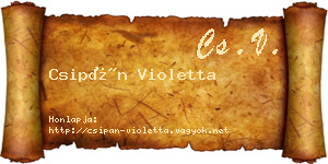 Csipán Violetta névjegykártya